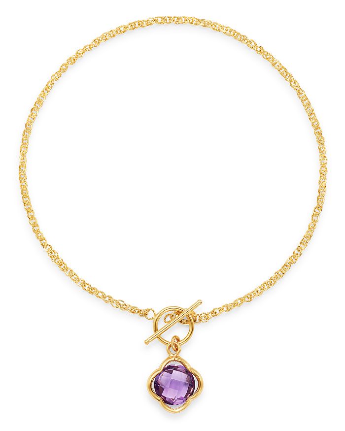 Bloomingdale's Amethyst Clover Bracelet In 14k Yellow Gold - 100% Exclusive In Purple/gold