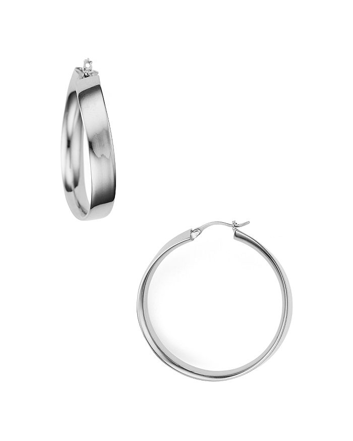 ARGENTO VIVO CURVED EDGE HOOP EARRINGS IN 14K GOLD-PLATED STERLING SILVER, 14K ROSE GOLD-PLATED STERLING SILVER O,115261