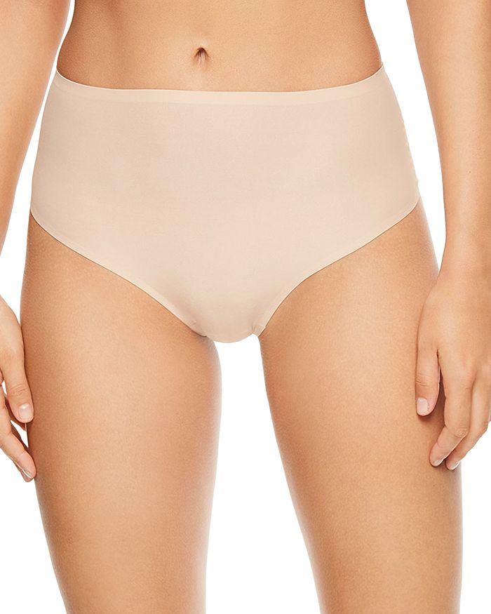Shop Chantelle Soft Stretch One Size High Waist Retro Thong In Ultra Nude