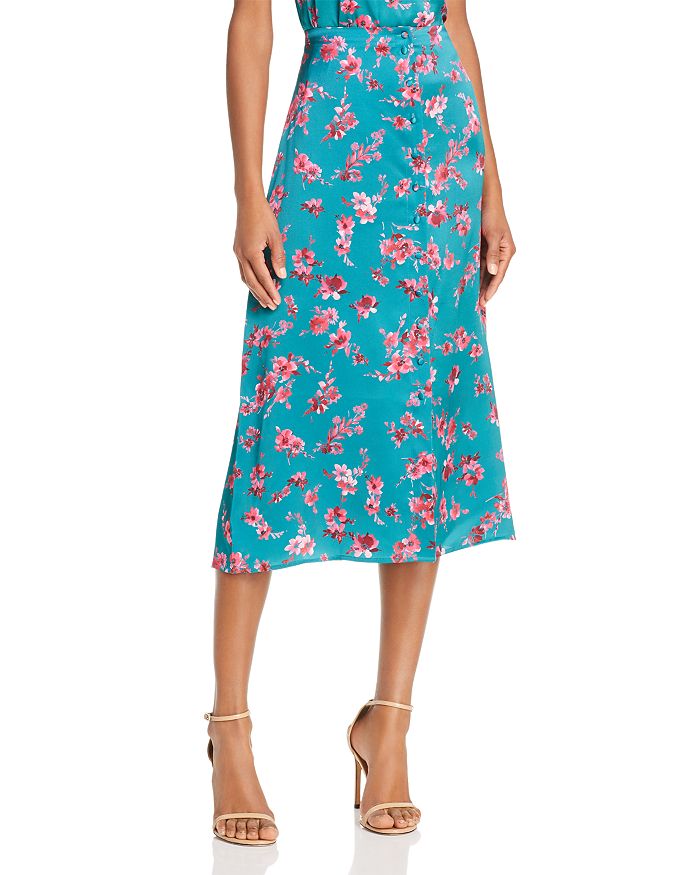 CAMI NYC Annabelle Floral-Print Silk Midi Skirt | Bloomingdale's