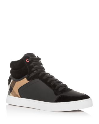 Elevated Elegance: Burberry Men's Reeth Leather High-Top Sneakers