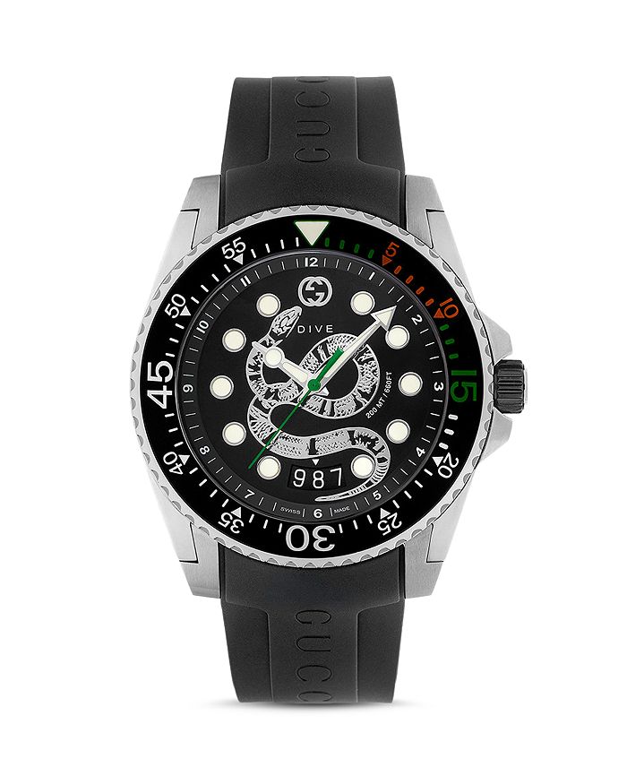 Ordelijk Aantrekkelijk zijn aantrekkelijk Laatste Gucci Diver Black Watch, 45mm | Bloomingdale's