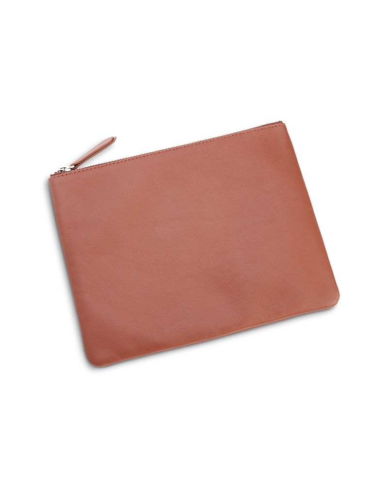 Royce New York Leather Travel Pouch In Tan