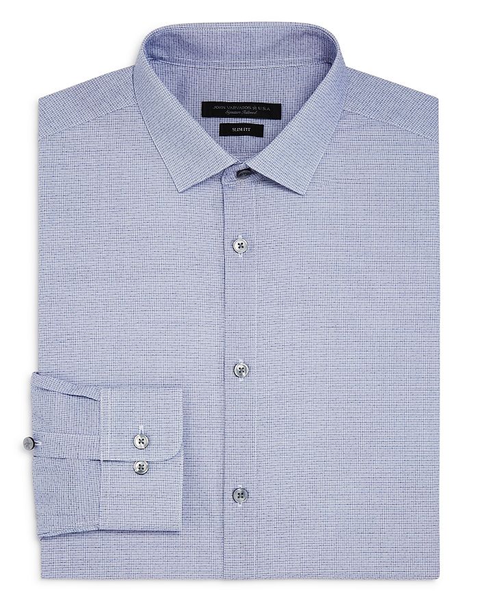 John Varvatos Star USA Micro-Grid Slim Fit Dress Shirt | Bloomingdale's