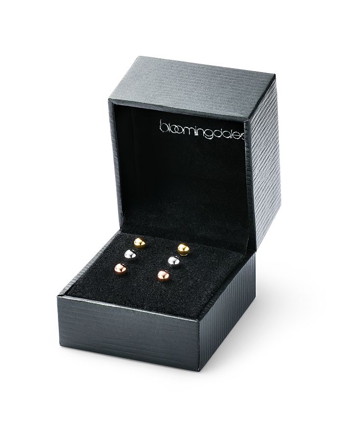 Shop Bloomingdale's Ball Stud Earrings Set In 14k Yellow, White & Rose Gold - 100% Exclusive In Multi