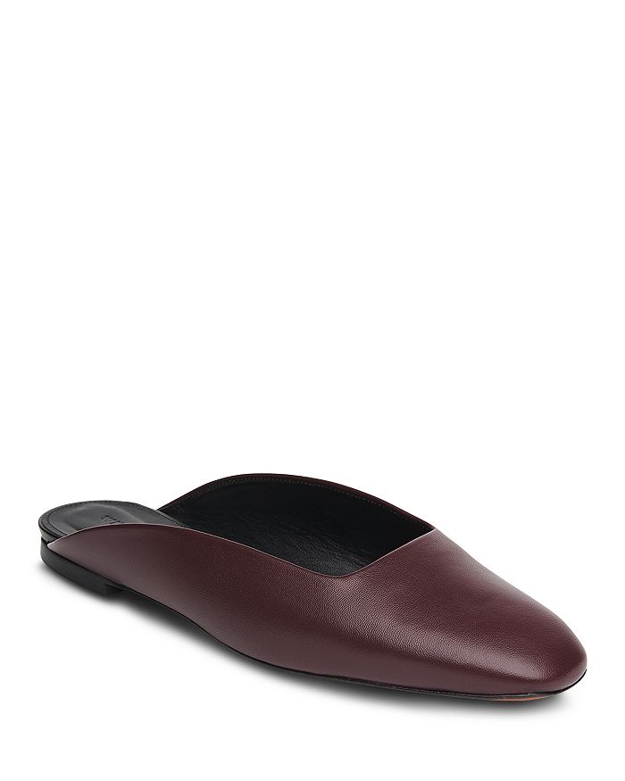 Whistles Women's Netley Leather Mules In Burgundy