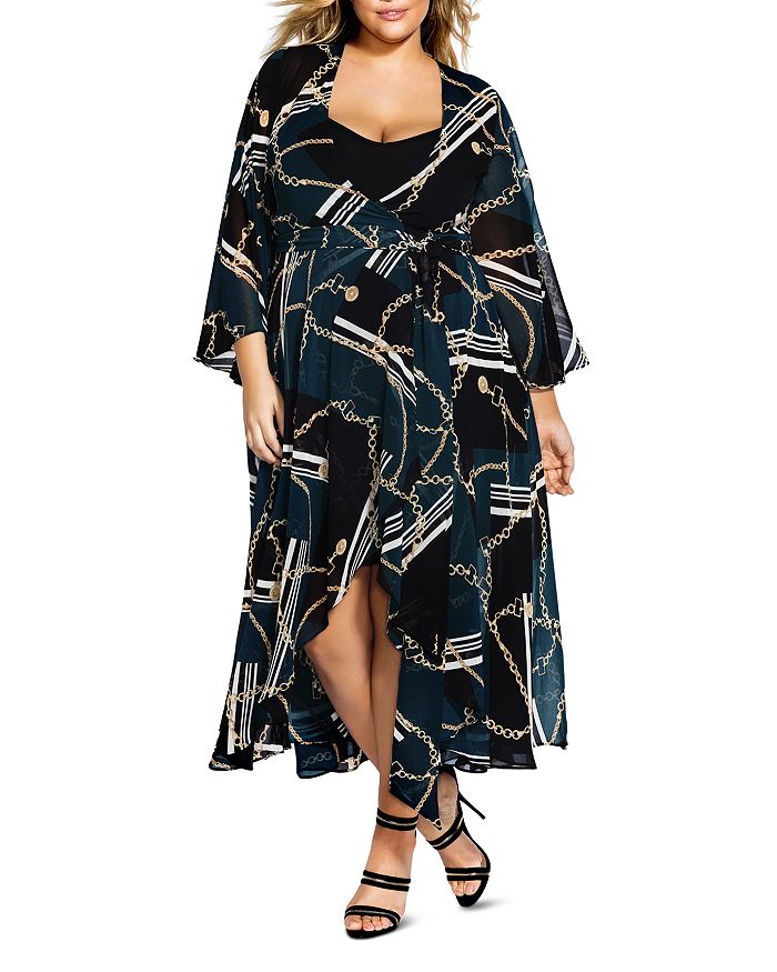 City Chic Plus Chained Up Maxi Wrap Dress Bloomingdale S