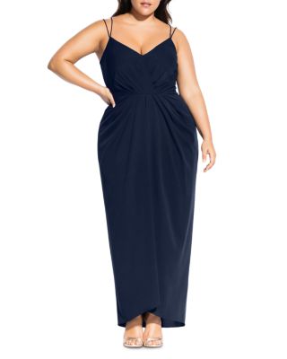 City Chic Plus Luciana Pleated Gown | Bloomingdale's Women Plus Size  Clothing