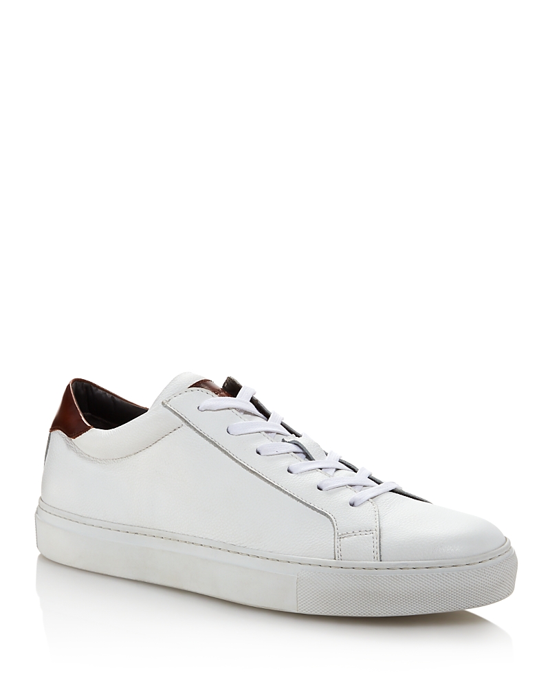 To Boot New York Knox Mens Leather Round Toe Casual And Fashion Sneakers In White