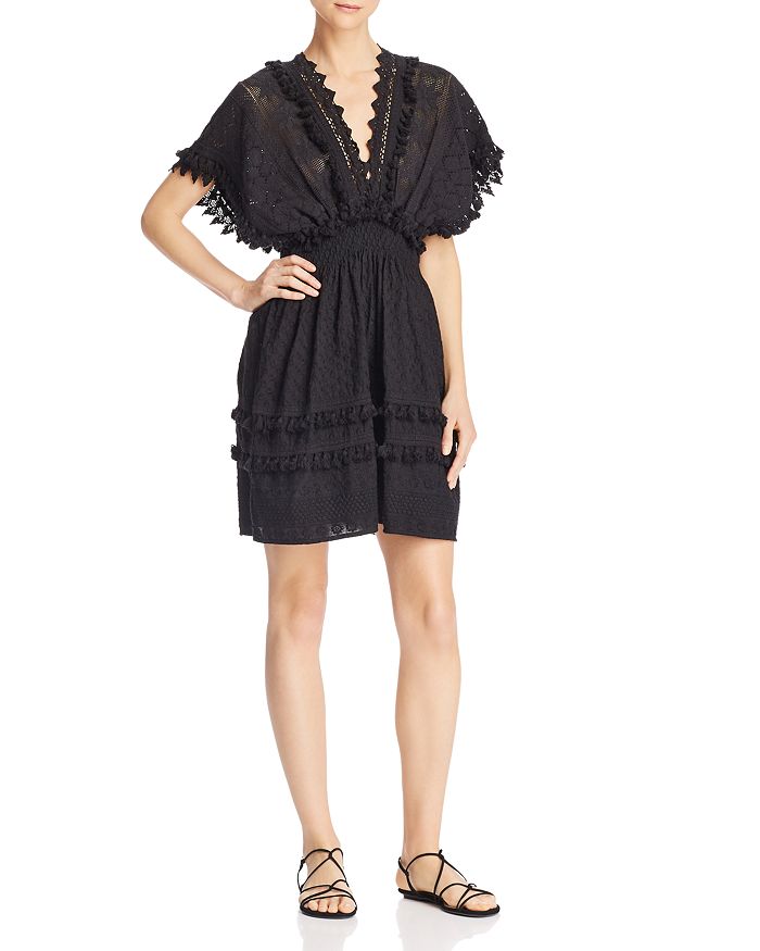 Place Nationale Pujols Embroidered Cotton Dress In Black