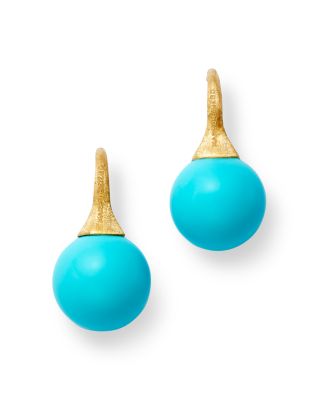 Marco Bicego - 18K Yellow Gold Africa Boule Boule Turquoise Drop Earrings