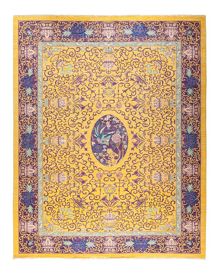 Bloomingdale's Solo Rugs Eclectic Davis Hand-knotted Area Rug, 9'1 X 11'7 In Yellow
