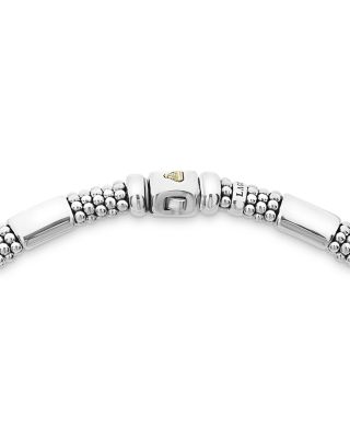 18K Yellow Gold & Sterling Silver High Bar Collar Necklace, 16"