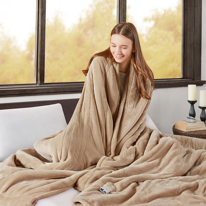 Beautyrest MicrolighttoBerber Heated Blankets Bloomingdale's
