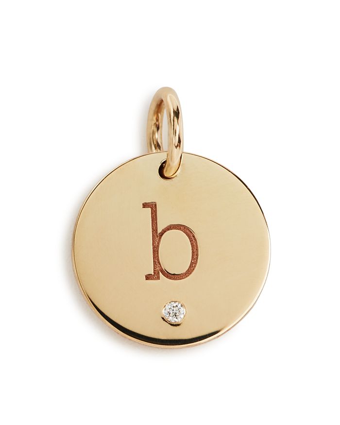 Zoë Chicco 14k Yellow Gold Medium Disc Pave Diamond Letter Charm In B/gold