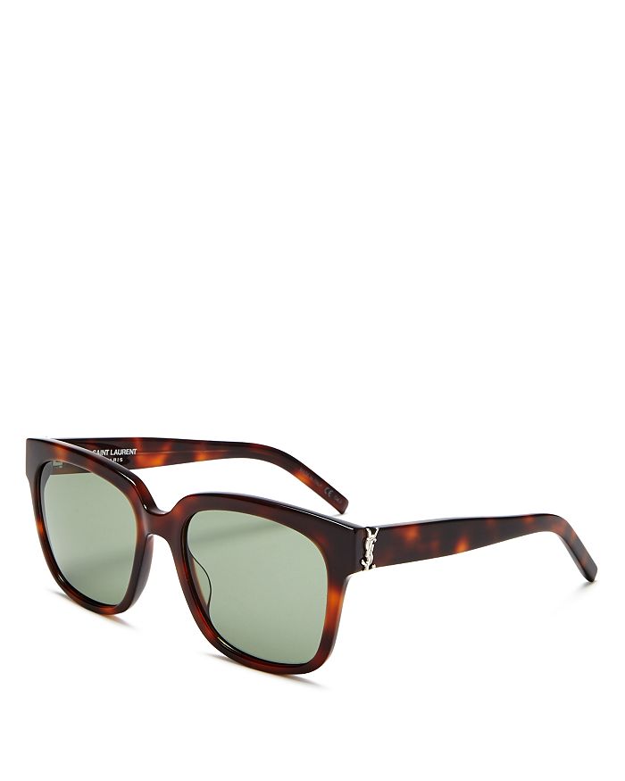 Saint Laurent Women's Square Sunglasses, 54mm In Havana/green