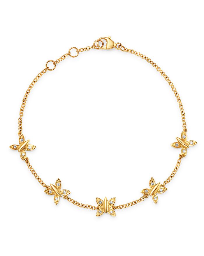 butterfly bracelet Bloomingdale's Diamond Accent Butterfly Station Bracelet in 14K Yellow  Gold, 0.10 ct. t.w. - 100% Exclusive | Bloomingdale's