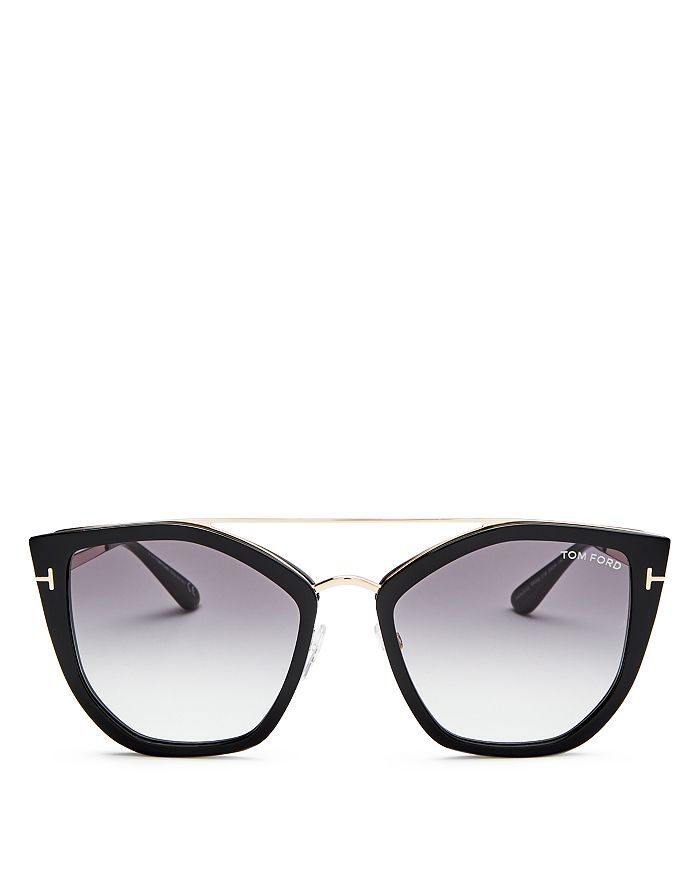 Tom Ford Women's Dahlia Geometric Sunglasses, 55mm In Black/smoke | ModeSens