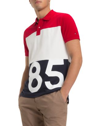 Tommy Hilfiger 85-Printed Color-Block Regular Fit Polo Shirt ...