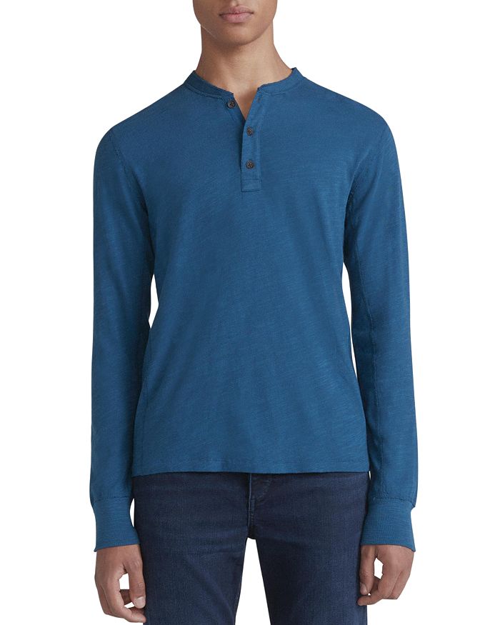 Rag & Bone Standard Issue Slub Cotton Henley In Stone Blue