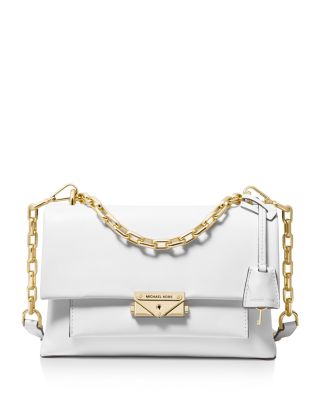 white michael kors purse with gold chain