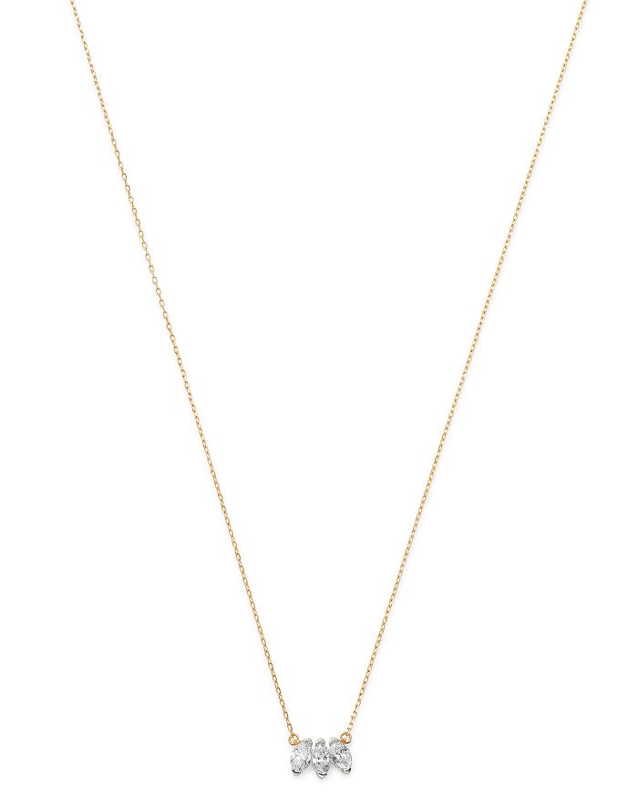 Adina Reyter 14k Yellow Gold Marquise-cut Diamond Pendant Necklace, 16 In White/gold