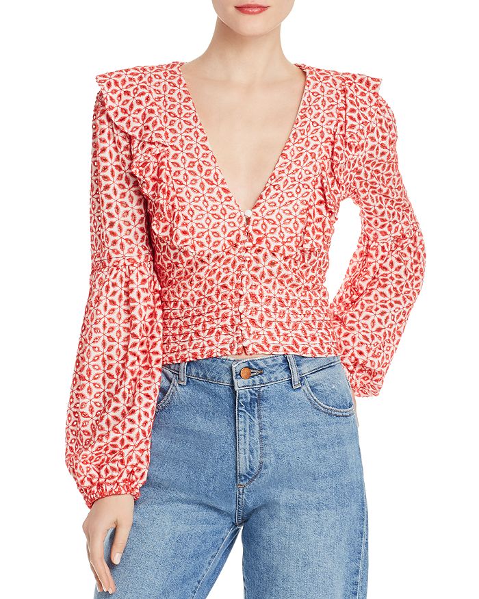 Bardot camille online eyelet blouse