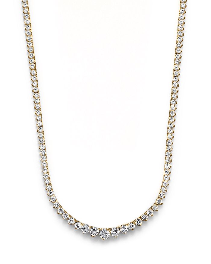 Bloomingdale's Certified Diamond Tennis Necklace In 14k Yellow Gold, 10.0 Ct. T.w. - 100% Exclusive In White/gold
