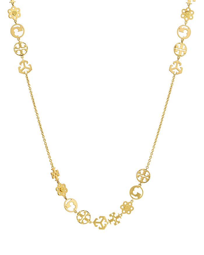 Tory burch logo best sale charm rosary necklace