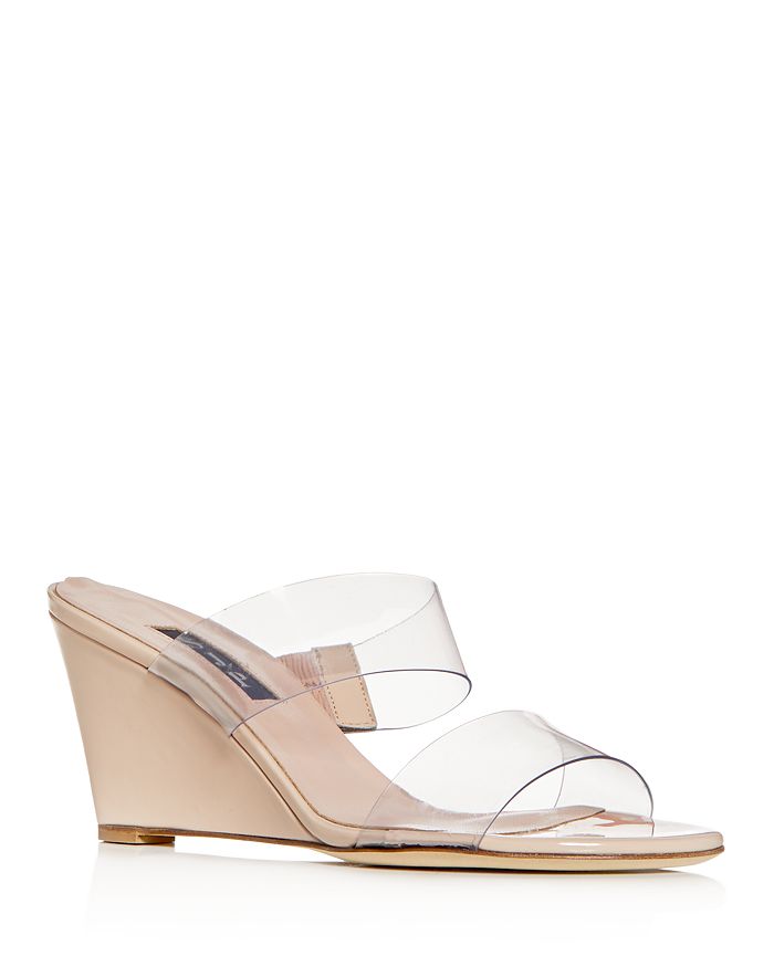 Sjp By Sarah Jessica Parker Women's Fleur Wedge Sandals - 100% Exclusive In Nude Patent Leather