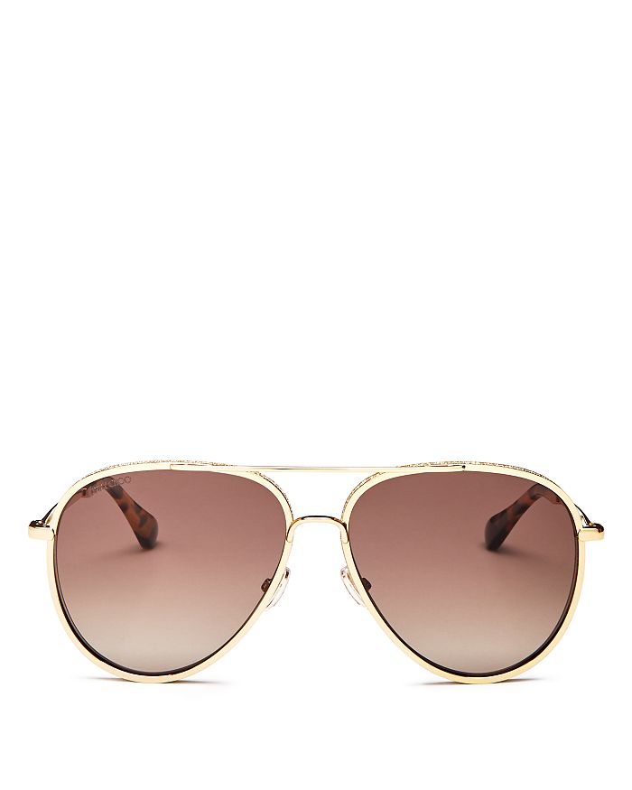 Jimmy Choo Women's Triny Brow Bar Aviator Sunglasses, 59mm In Gold/brown Gradient