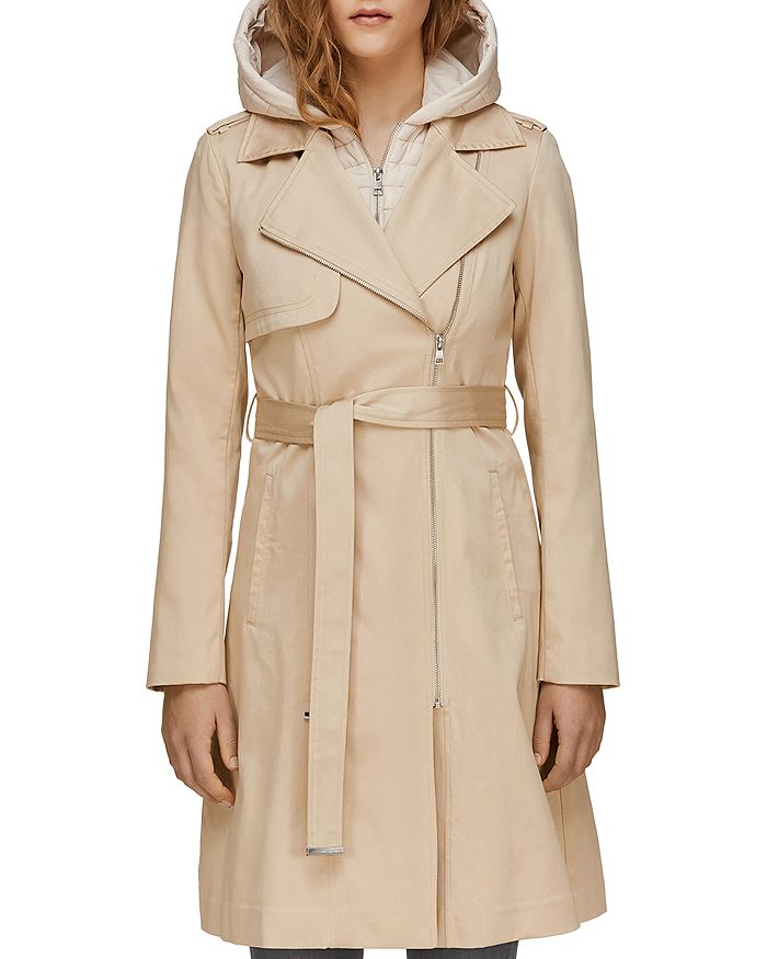 Soia & Kyo Athie Contrast Hooded Raincoat Bloomingdale's