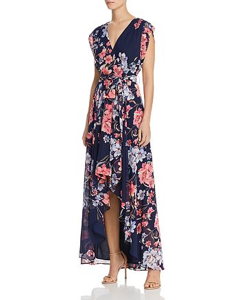 Eliza J Obi Floral Print High/Low Dress | Bloomingdale's