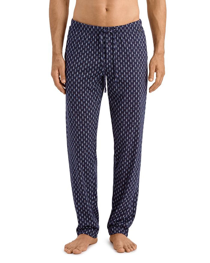 Hanro Night & Day Printed Knit Lounge Pants In Navy