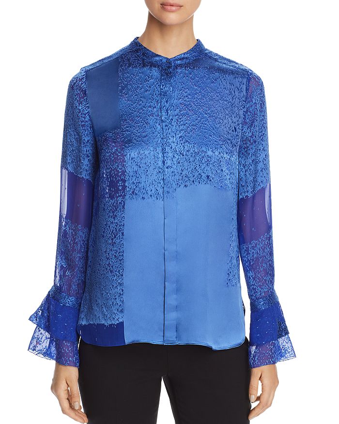 Elie Tahari Patsy Textured Silk Blouse | Bloomingdale's
