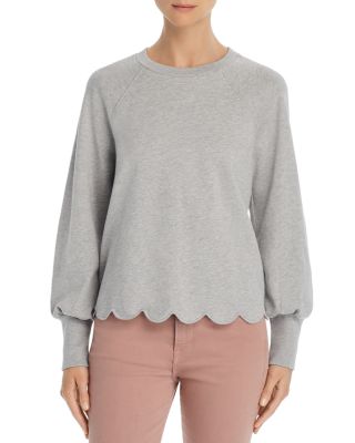 frame scallop crew neck sweatshirt