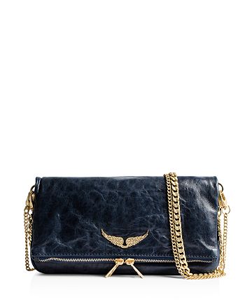 Zadig & Voltaire Rock Crush Distressed Leather Clutch | Bloomingdale's