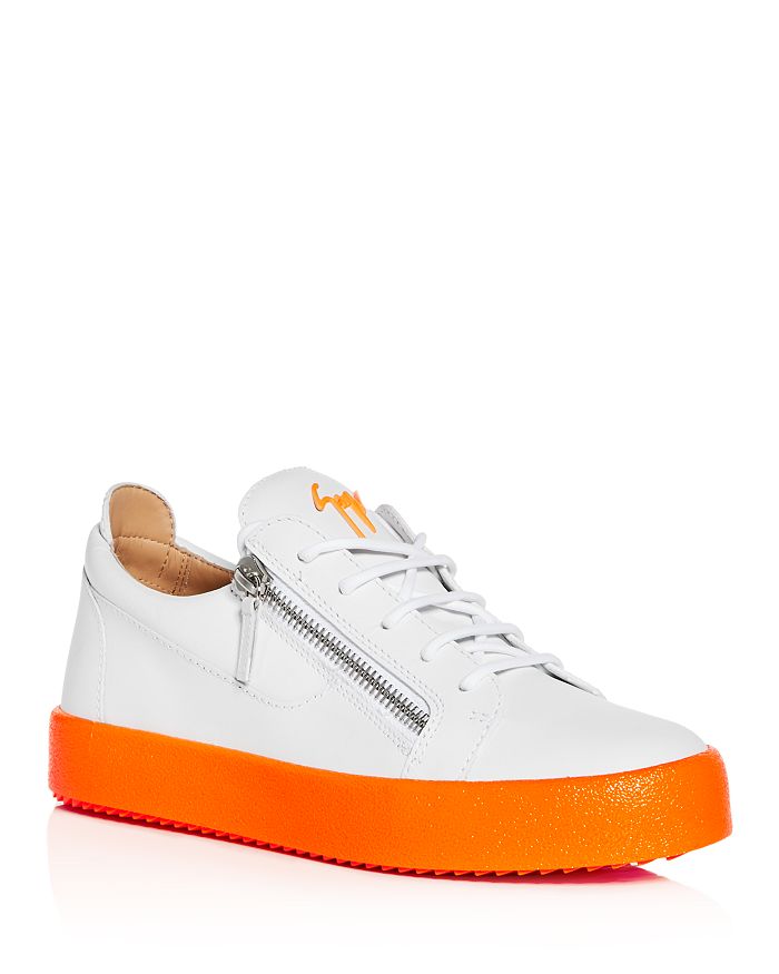 GIUSEPPE ZANOTTI MEN'S FRANKIE FLUO LEATHER LOW-TOP trainers,RM90076