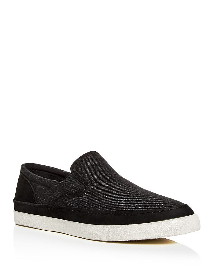 John Varvatos Star USA Men's Jet Denim & Suede Slip-On Sneakers ...