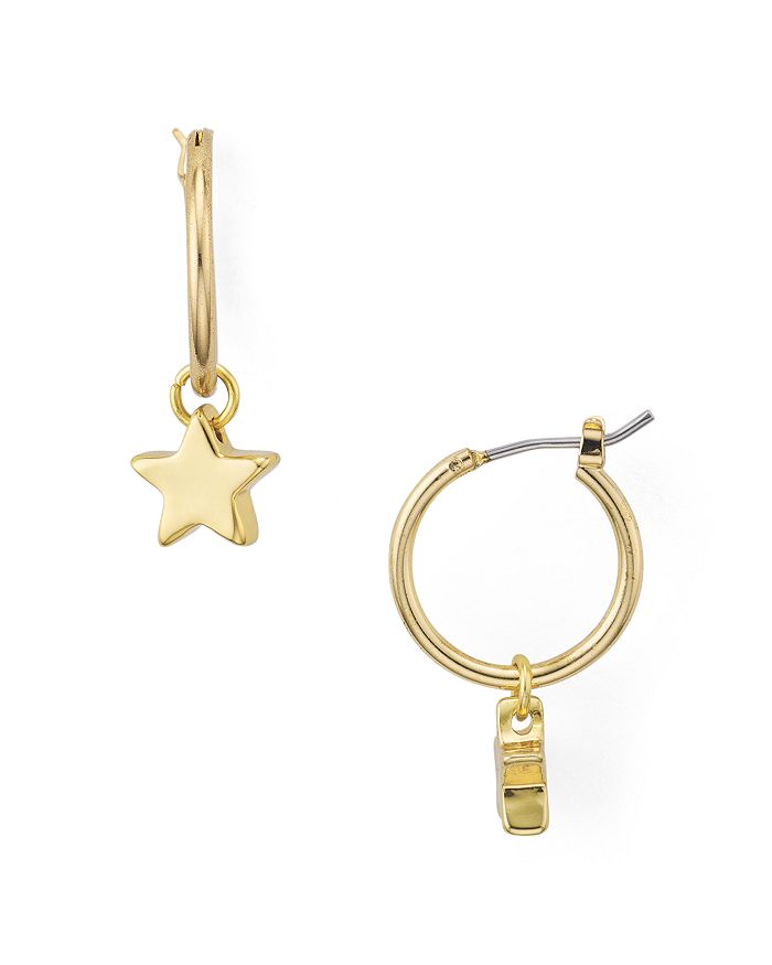 Aqua Helen Owen X  Dangling Star Charm Hoop Earrings - 100% Exclusive In Gold