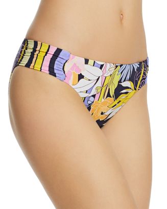 Trina Turk Women's Shirred Side Tab Hipster Bikini Bottoms Orange Size 6