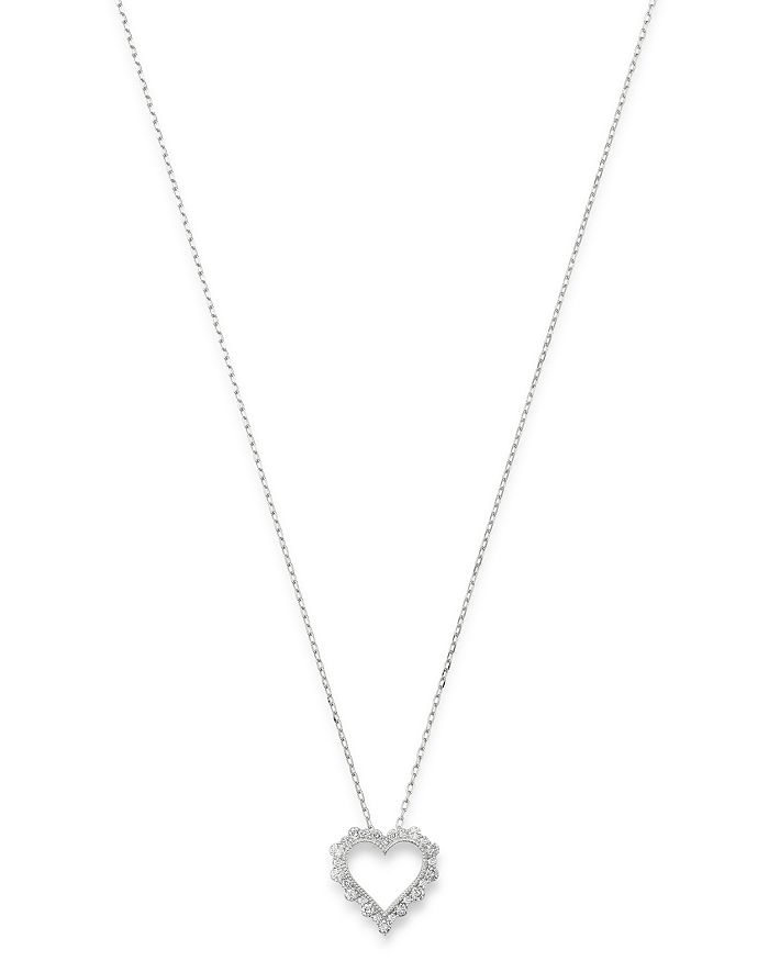 Bloomingdale's Diamond Heart Pendant Necklace In 14k White Gold, 0.30 Ct. T.w. - 100% Exclusive