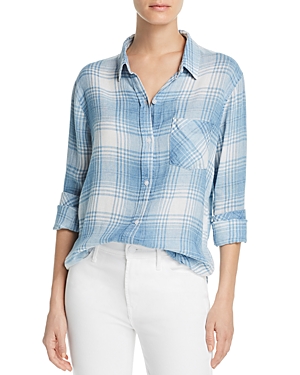 Rails Charli Plaid Shirt In Periwinkle White