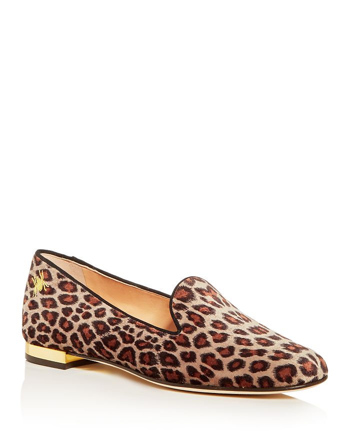 CHARLOTTE OLYMPIA WOMEN'S NOCTURNAL LEOPARD PRINT SMOKING SLIPPERS,OLE005343-01810
