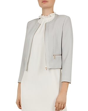 TED BAKER WORKING TITLE REEMAD CROPPED TEXTURED JACKET,WMF-REEMAD-WH9W