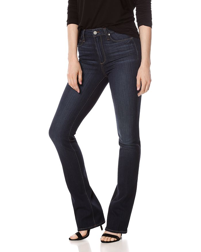 Womens Clothing Jeans Wide-leg jeans PAIGE Denim Manhattan Transcend Black Bootleg Jeans 