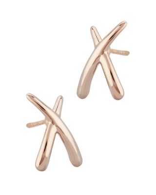 Bloomingdale's Fine Collection Small Crossover Stud Earrings in 14K Rose Gold - Exclusive