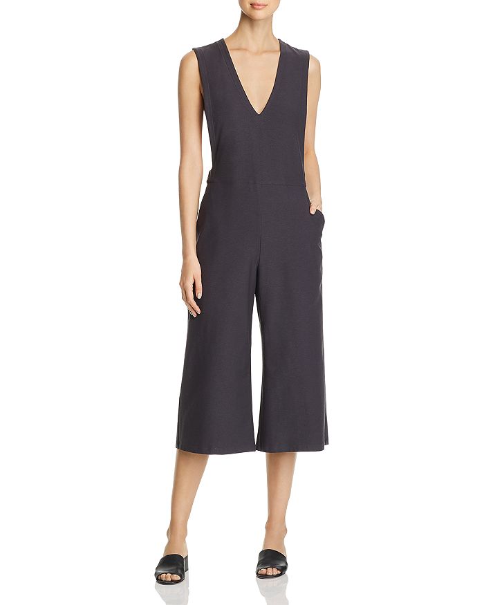 Eileen Fisher V-neck Cropped Jumpsuit - 100% Exclusive In Graphite