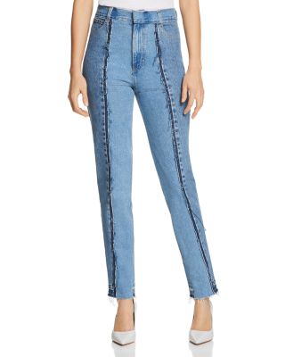 Ksenia Schnaider High-Waist Stitched Straight Jeans in