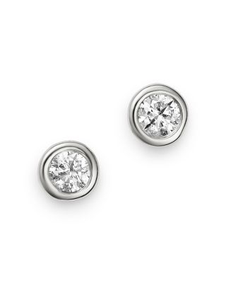 Bloomingdale's Fine Collection - Diamond Bezel Set Stud Earrings in 14K White Gold, 0.20-1.0 tcw